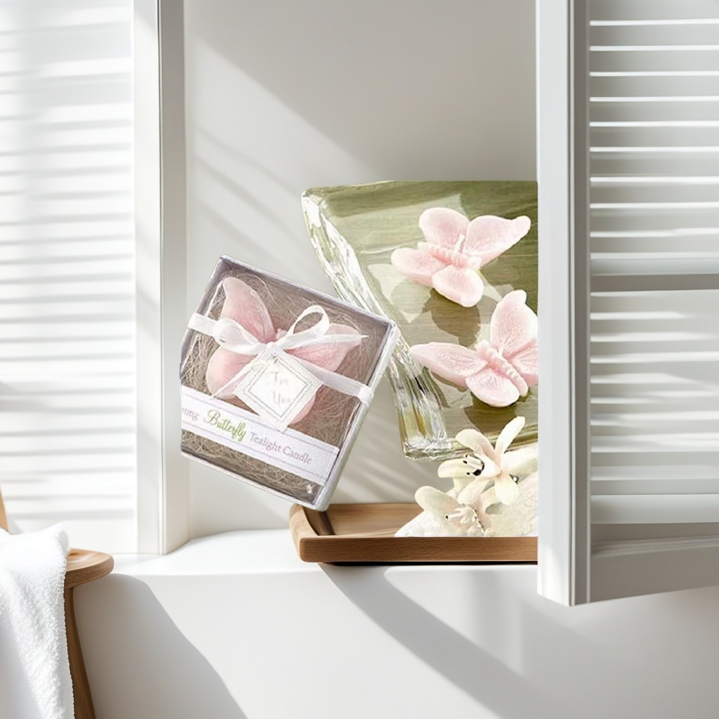 Pink butterfly-shaped scented candles are exquisite decorative items for home decoration, creating a romantic atmosphere