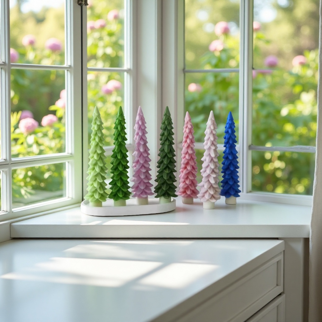 Colorful Christmas tree-shaped candles, 3D stereoscopic festive decorative scented candles Application Scenario