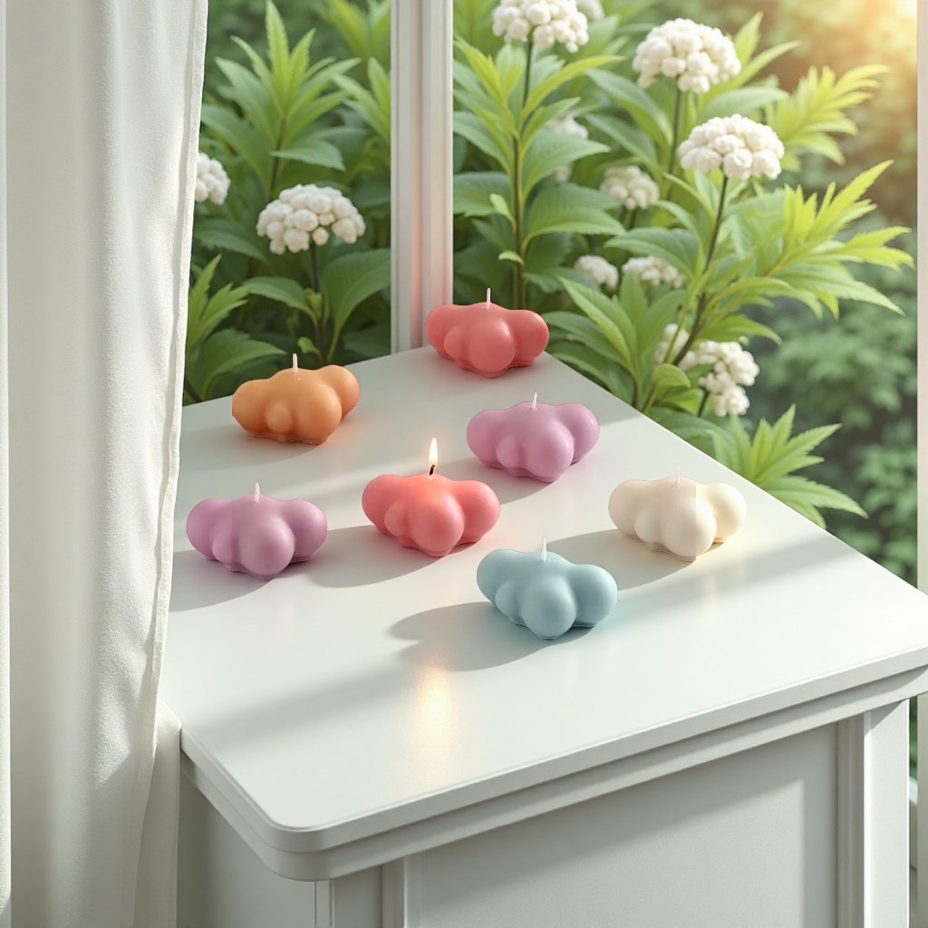 Cloud-shaped scented candles, exquisite home decoration items, soothing and relaxing ambient lighting