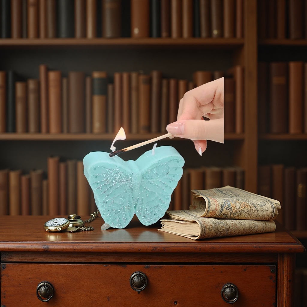 Butterfly-shaped scented candles, exquisite decorative items, smokeless and eco-friendly soy wax details Picture