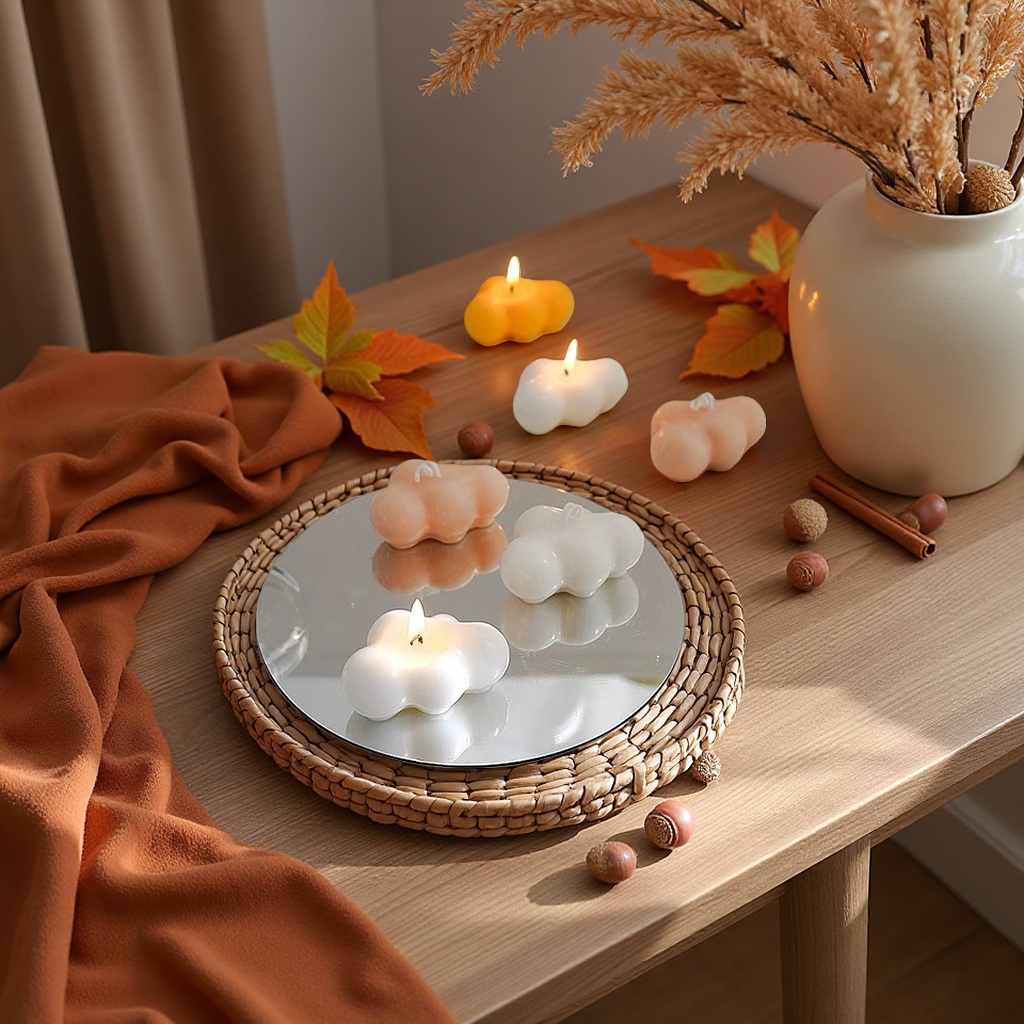 Cloud-shaped soybean candle 300g, suitable for indoor aromatherapy to create an atmosphere in the living room and bedroom details Picture