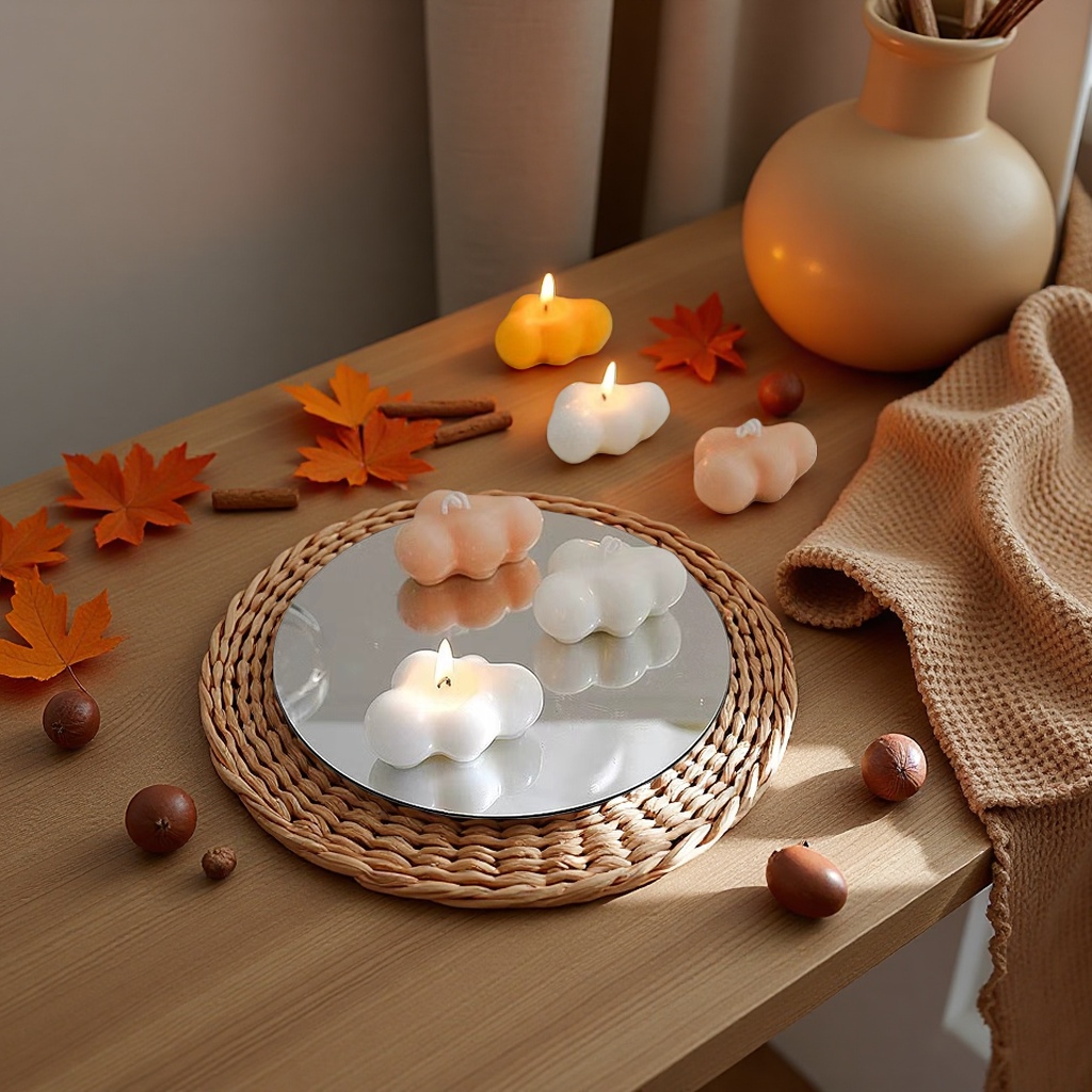Cloud-shaped soybean candle 300g, suitable for indoor aromatherapy to create an atmosphere in the living room and bedroom Specification image