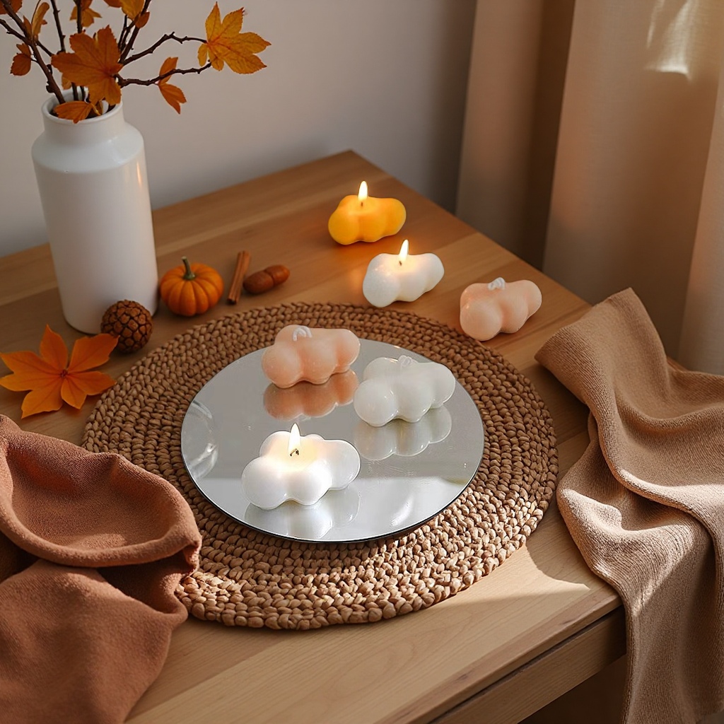 Cloud-shaped soybean candle 300g, suitable for indoor aromatherapy to create an atmosphere in the living room and bedroom Application Scenario