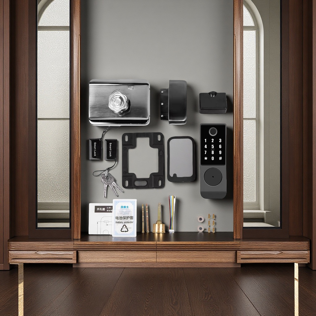 The smart door lock components are compatible with mainstream brand installation accessory sets Application Scenario