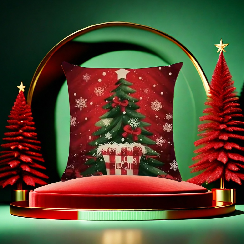 Christmas-themed plush throw pillows, soft and cute for festive home decoration details Picture
