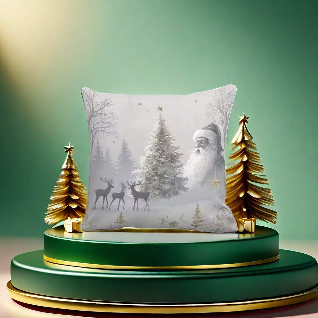 Christmas-themed plush throw pillows are soft and cute home items for festive decoration in the living room and bedroom details Picture