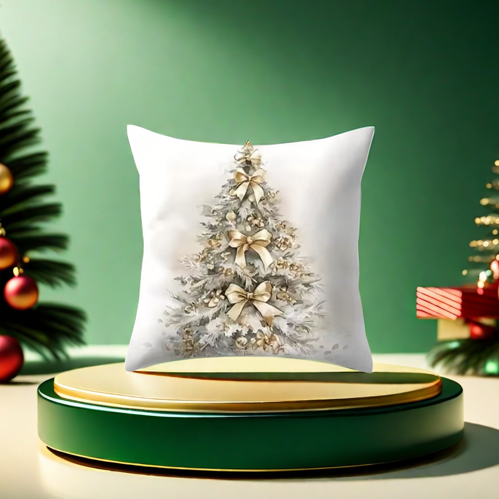 Christmas tree patterned plush throw pillows are soft and cute home furnishings for living room and bedroom decoration