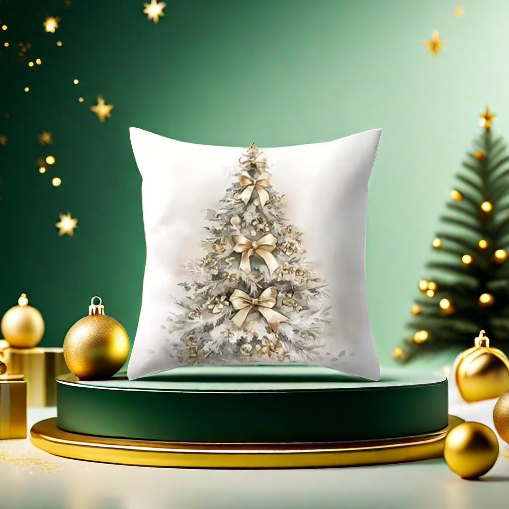 Christmas tree patterned plush throw pillows are soft and cute home furnishings for living room and bedroom decoration details Picture