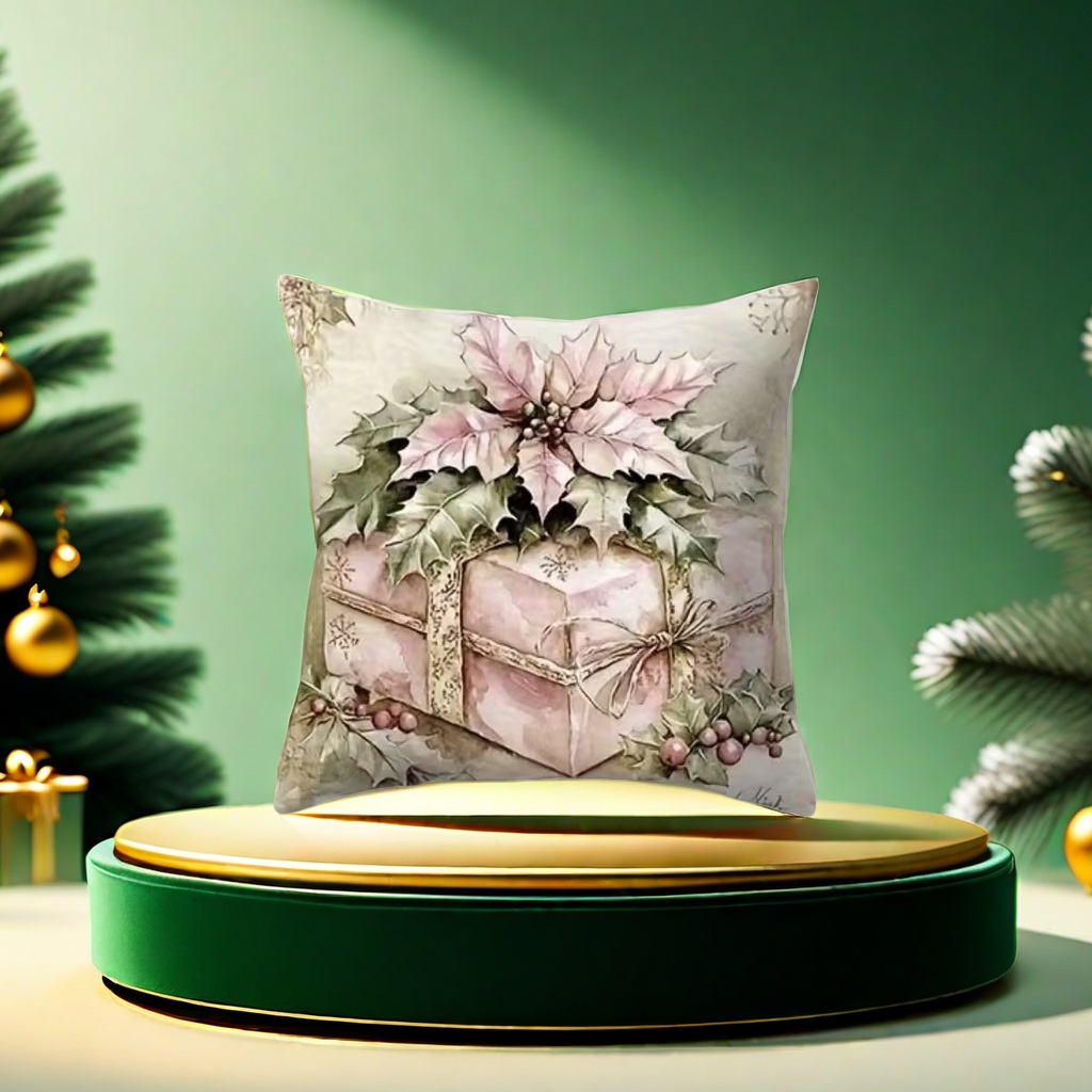 Christmas-themed plush throw pillows are cute gifts for festive home decoration and soft furnishings