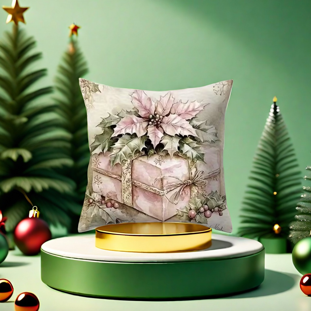 Christmas-themed plush throw pillows are cute gifts for festive home decoration and soft furnishings Specification image