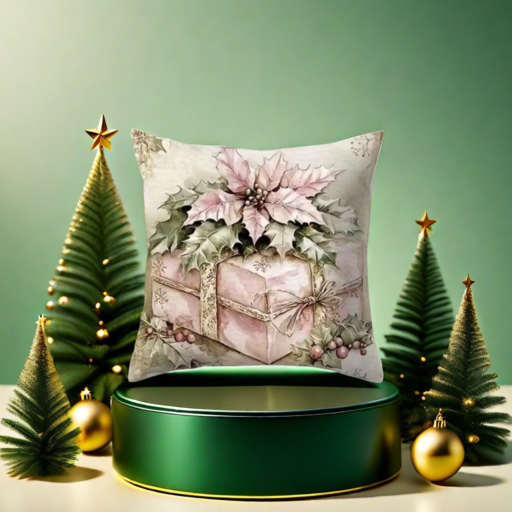 Christmas-themed plush throw pillows are cute gifts for festive home decoration and soft furnishings details Picture
