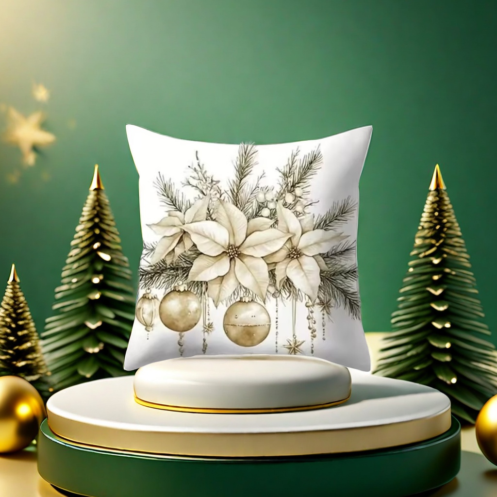 Christmas-themed plush throw pillows, holiday home decoration soft cushions Specification image
