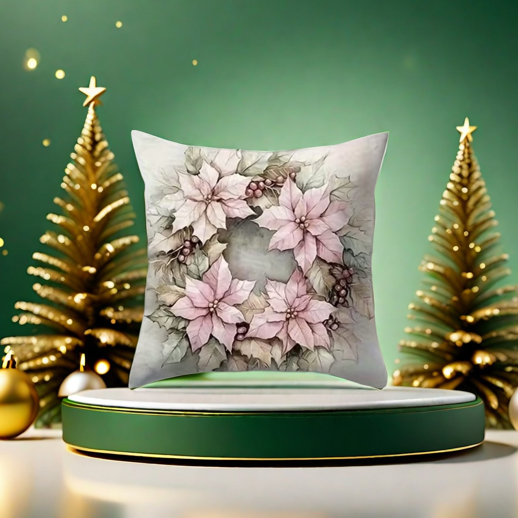 Floral patterned embroidered cushions are soft and cute fabric pillows for living room and bedroom decoration details Picture