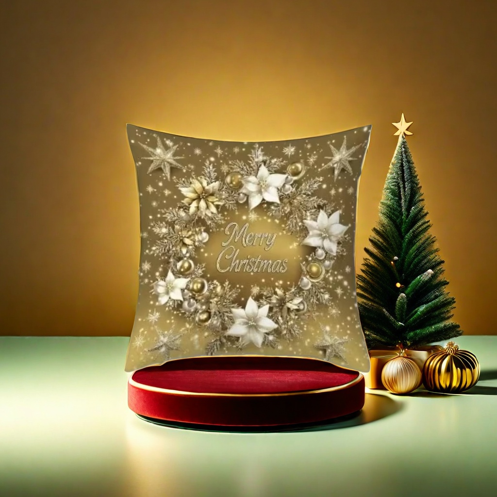 Festive decorative throw pillows made of velvet, 45x45cm, are festive soft furnishings for the living room and bedroom Specification image