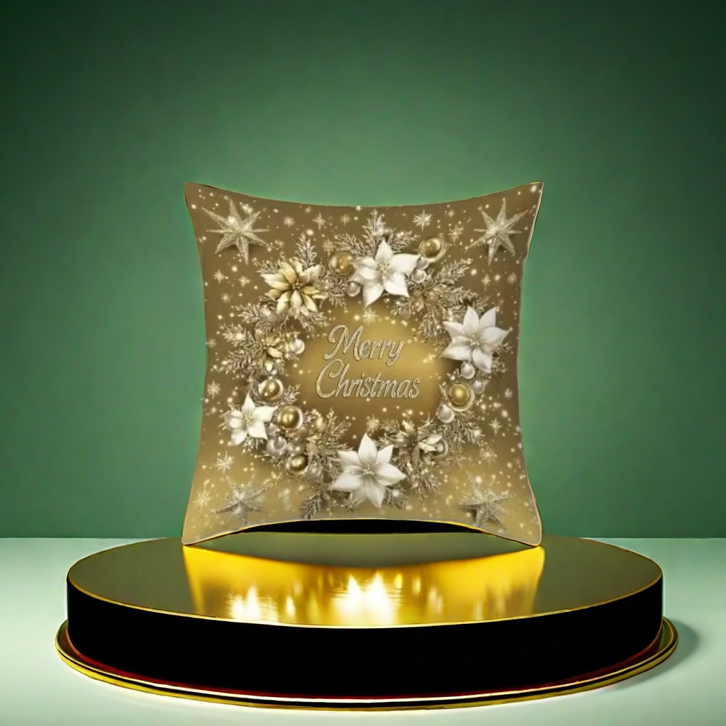Festive decorative throw pillows made of velvet, 45x45cm, are festive soft furnishings for the living room and bedroom details Picture