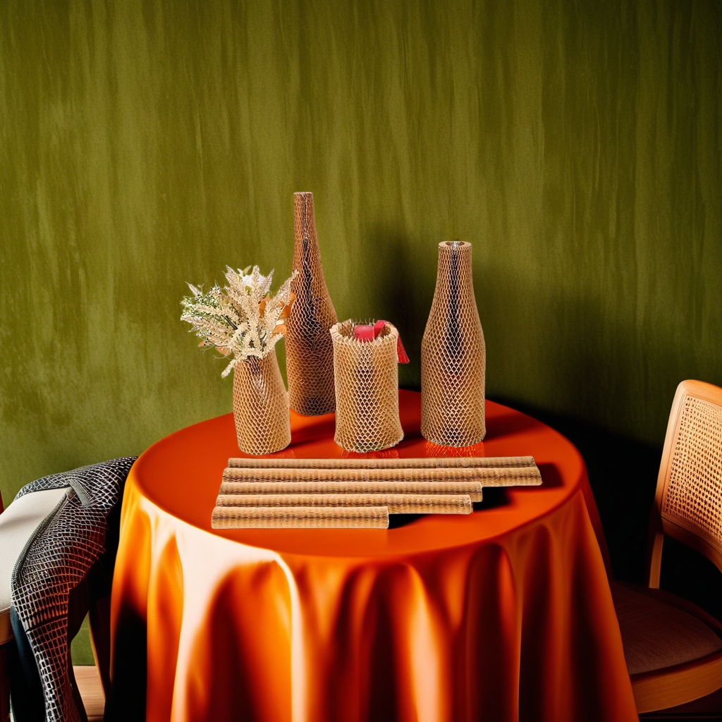 Honeycomb paper vase decoration, a simple Nordic-style living room tabletop