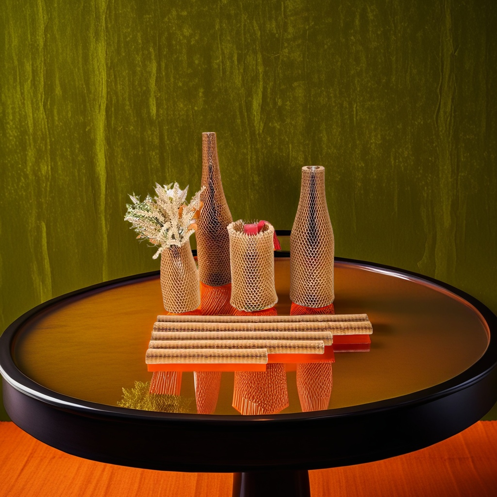 Honeycomb paper vase decoration, a simple Nordic-style living room tabletop details Picture