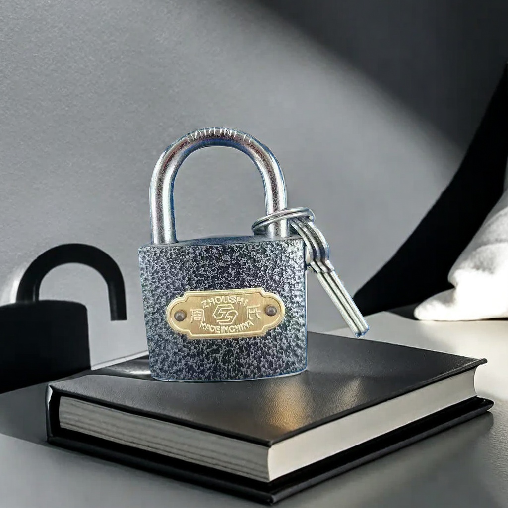 Thickened zinc alloy metal padlock, anti-picking and anti-rust hanging door lock, suitable for home, warehouse and office use Specification image