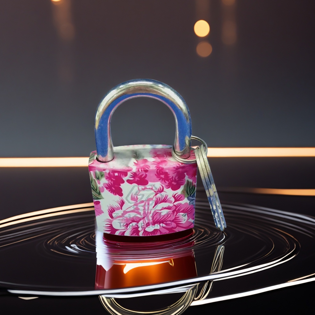 Floral pattern creative padlock, a household anti-theft copper core padlock