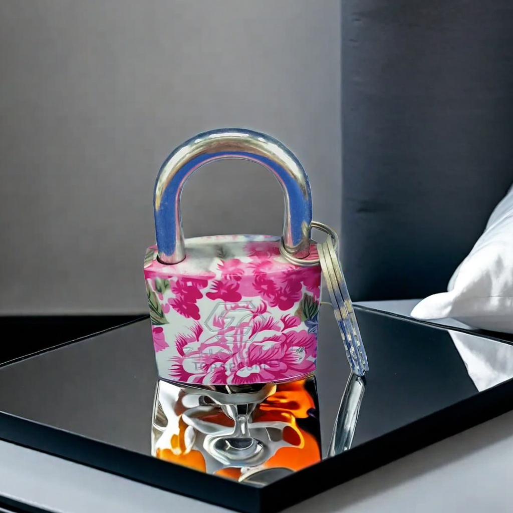 Patrón floral candado creativo home antirrobo núcleo de cobre colgante cerradura Specification image