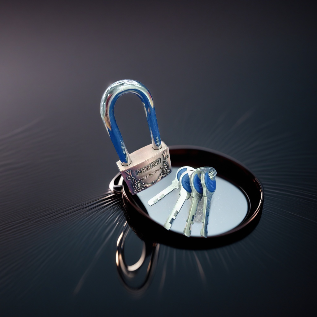 Double-key padlock, metal anti-picking padlock, with two original keys