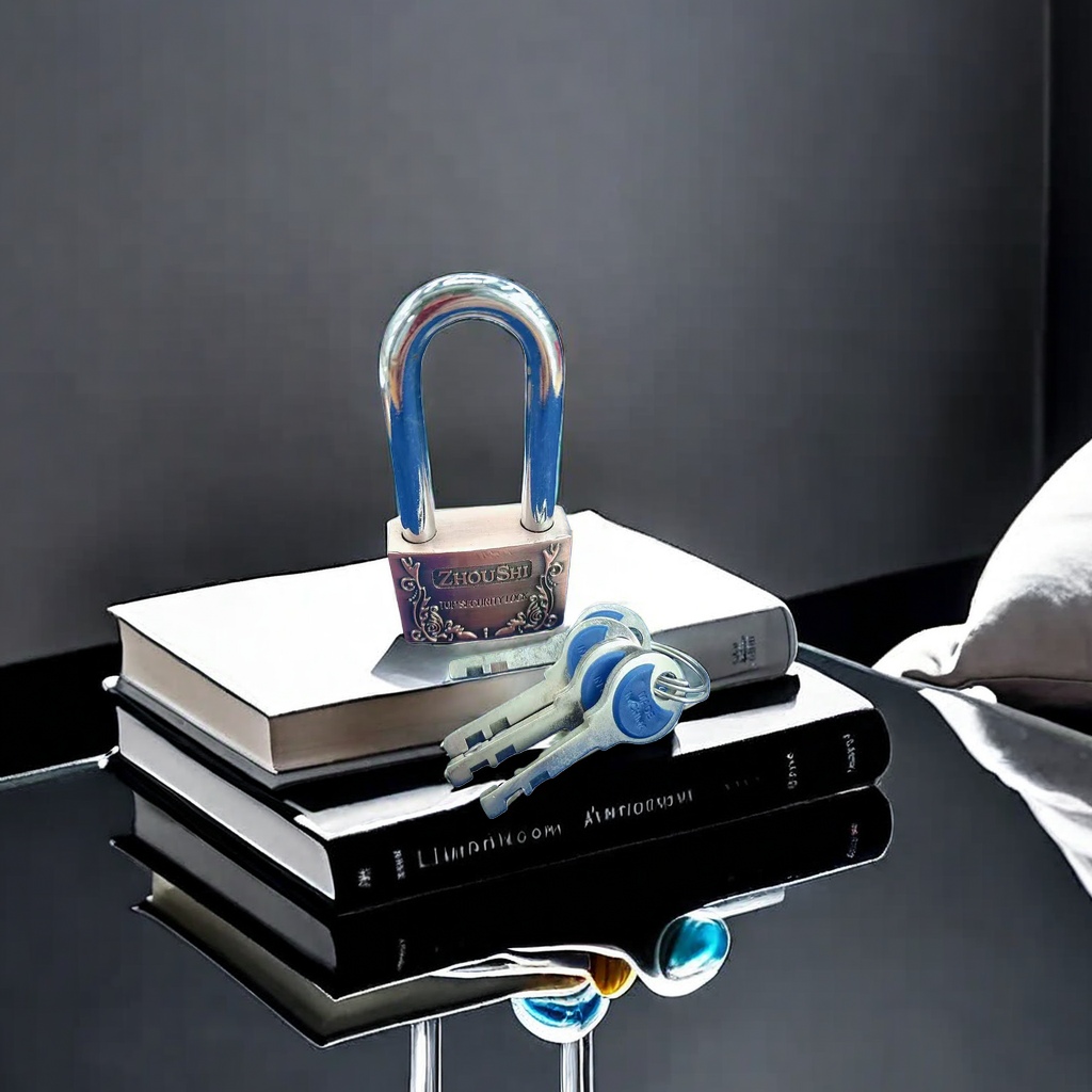 Double-key padlock, metal anti-picking padlock, with two original keys Specification image