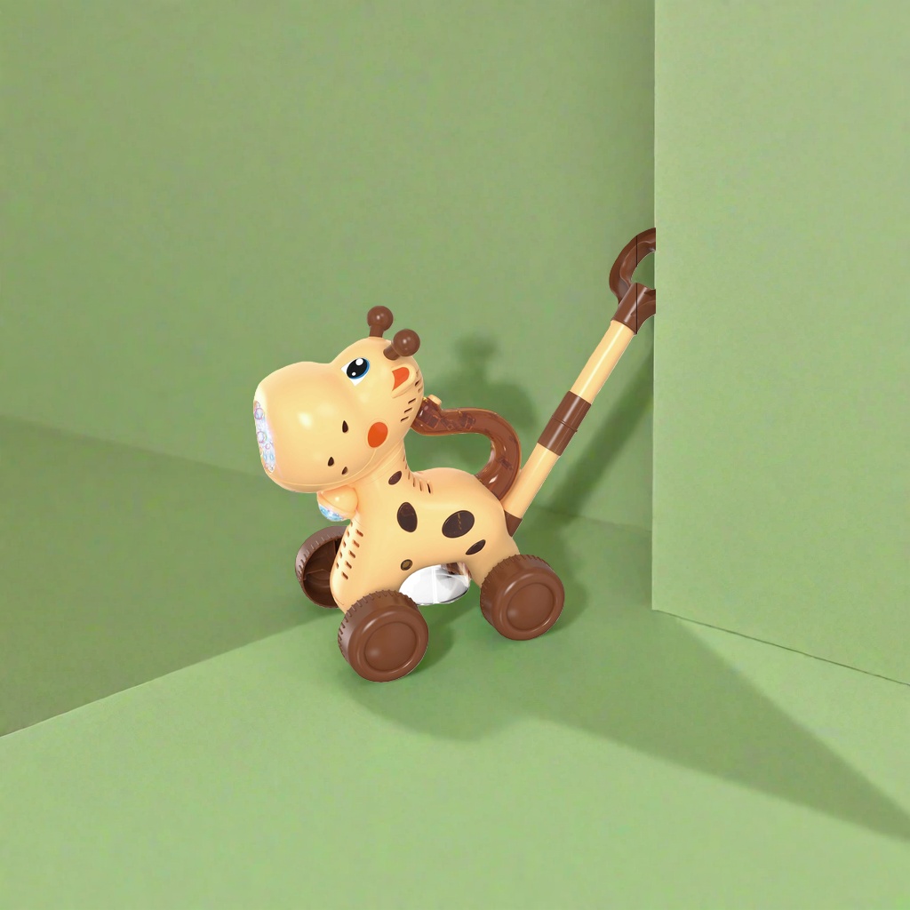 Giraffe-shaped hand-pushed bubble machine toy details Picture