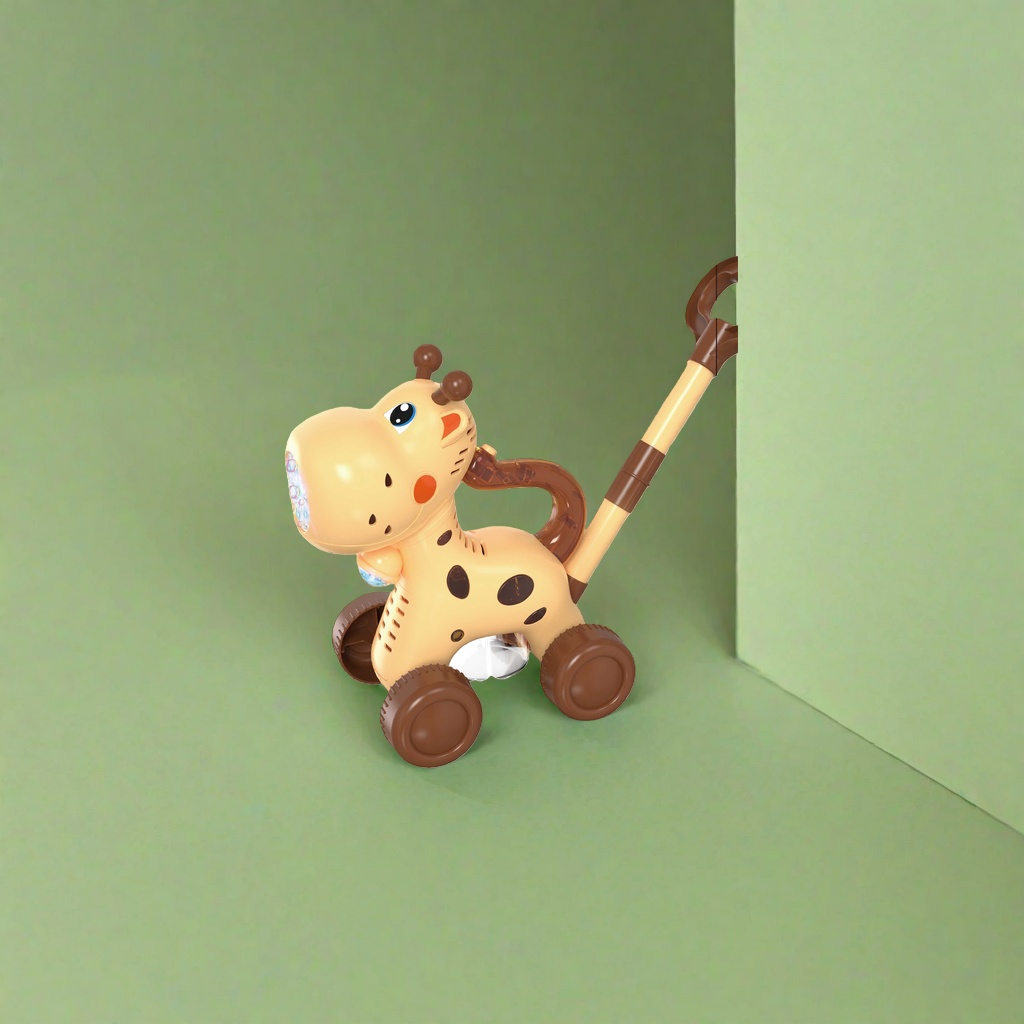 Giraffe-shaped hand-pushed bubble machine toy Application Scenario