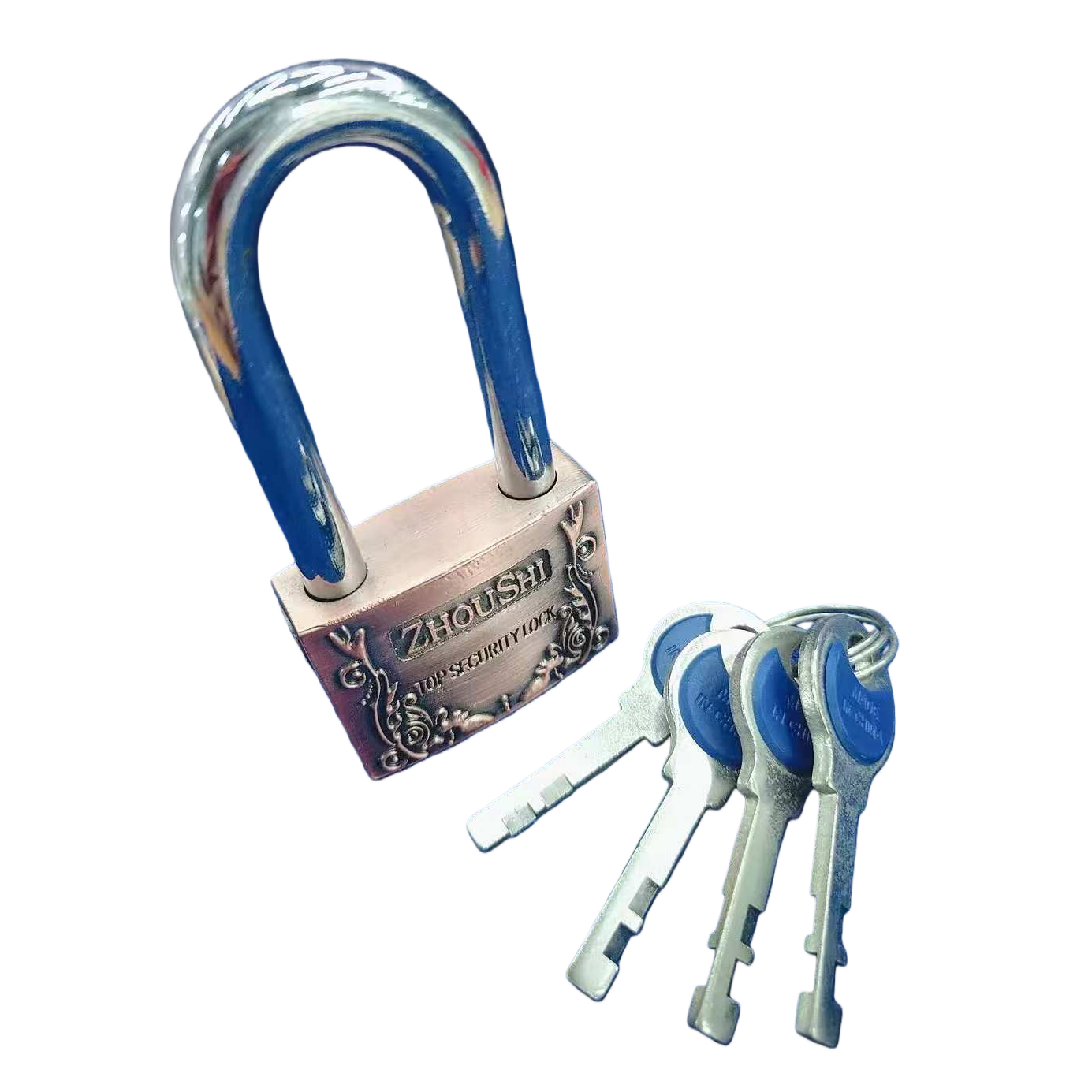Double-key padlock, metal anti-picking padlock, with two original keys Item Picture