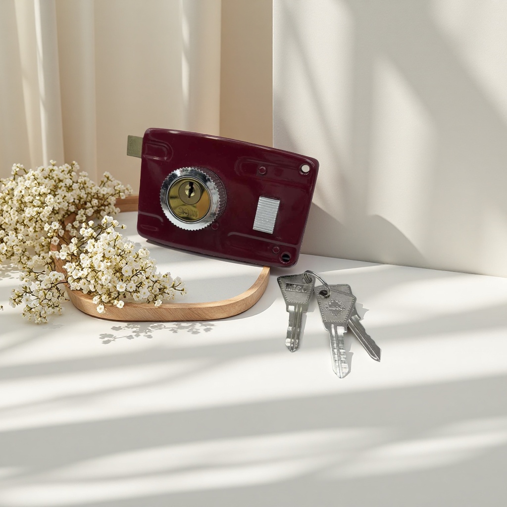 Red lock with silver key lock key set for household anti-theft door lock details Picture