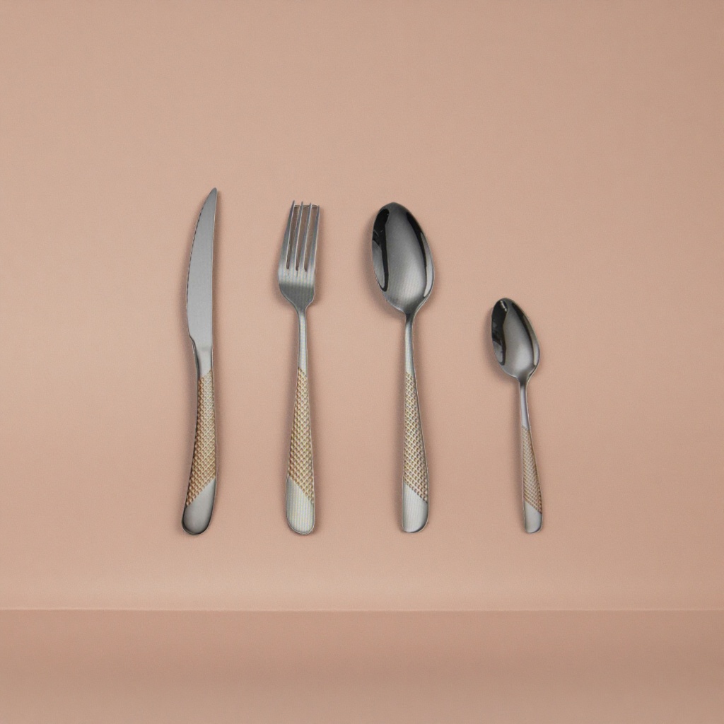 Food-grade 304 stainless steel knife, fork and spoon three-piece set for home and travel portability details Picture