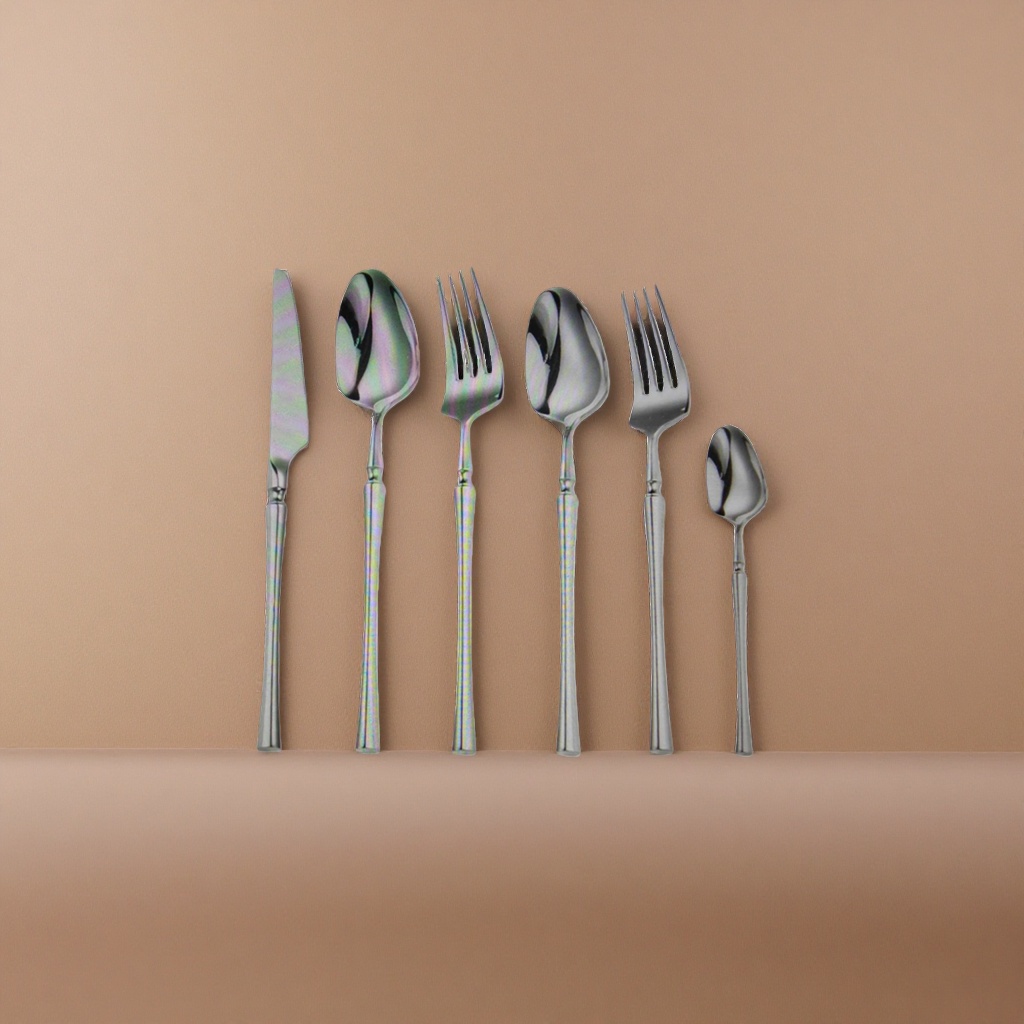 A set of three-piece alloy knives, forks and spoons with high appearance standards for household and travel use Specification image