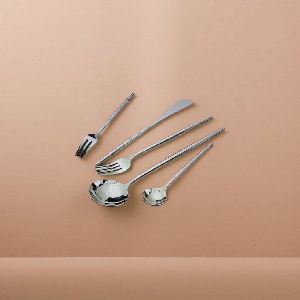 Stainless steel tableware set, three-piece set of forks, spoons and chopsticks for home use, portable and simple
