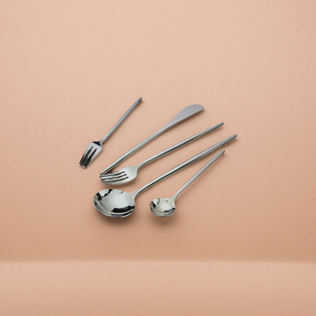 Stainless steel tableware set, three-piece set of forks, spoons and chopsticks for home use, portable and simple Specification image