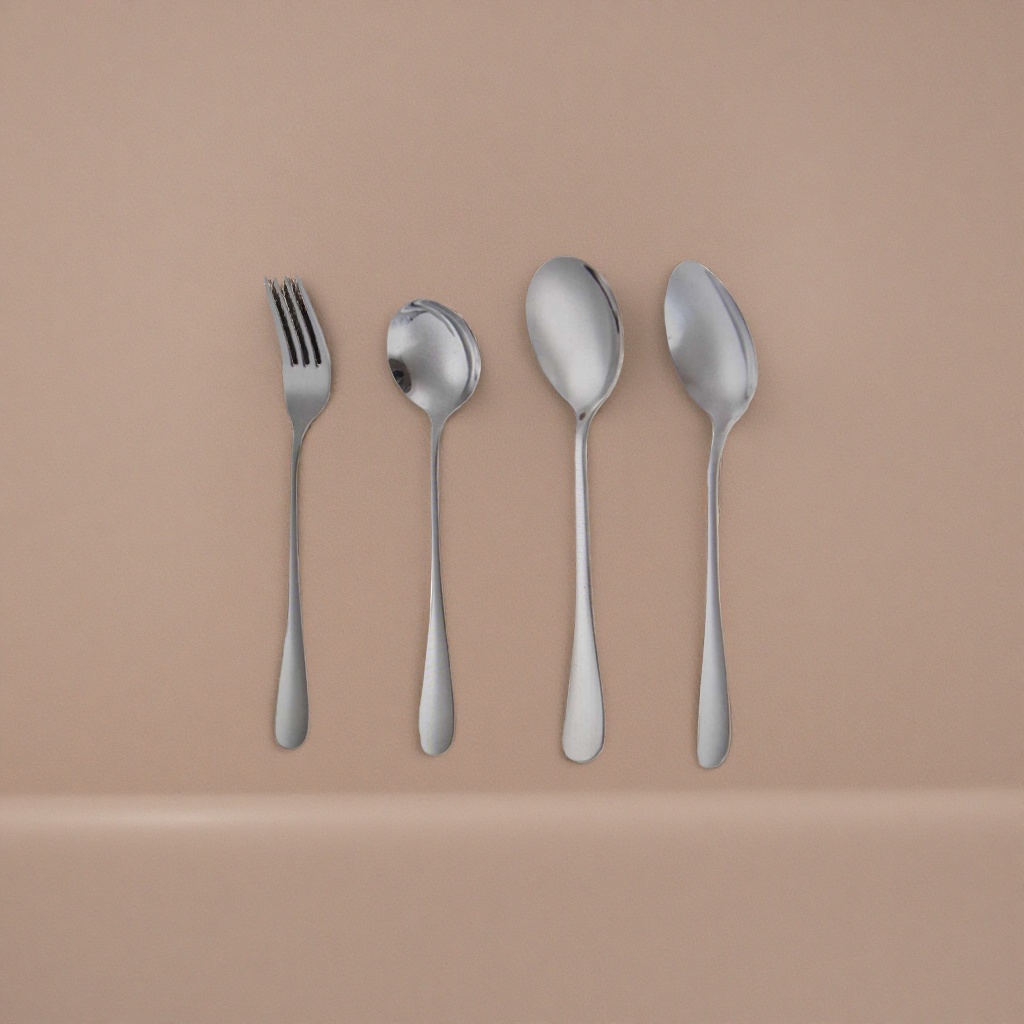 Silver tableware set, forks and spoons, home stainless steel, simple style Application Scenario