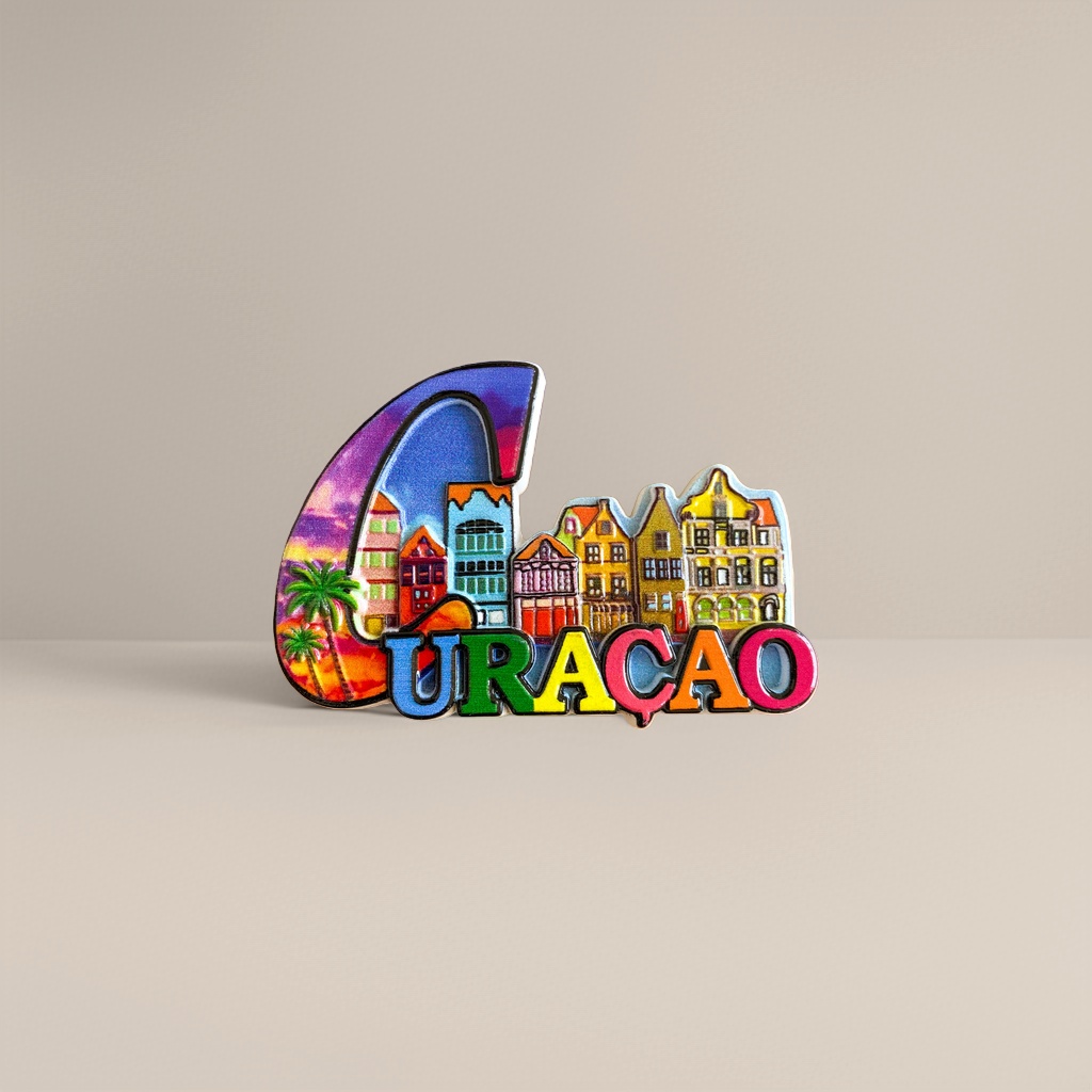 Curacao Island urban landscape color magnetic tile decoration fridge magnet Creative home decor details Picture