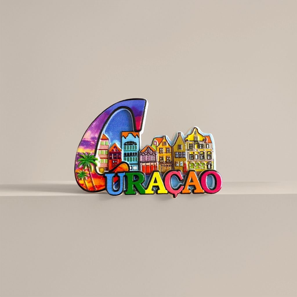 Curacao Island urban landscape color magnetic tile decoration fridge magnet Creative home decor