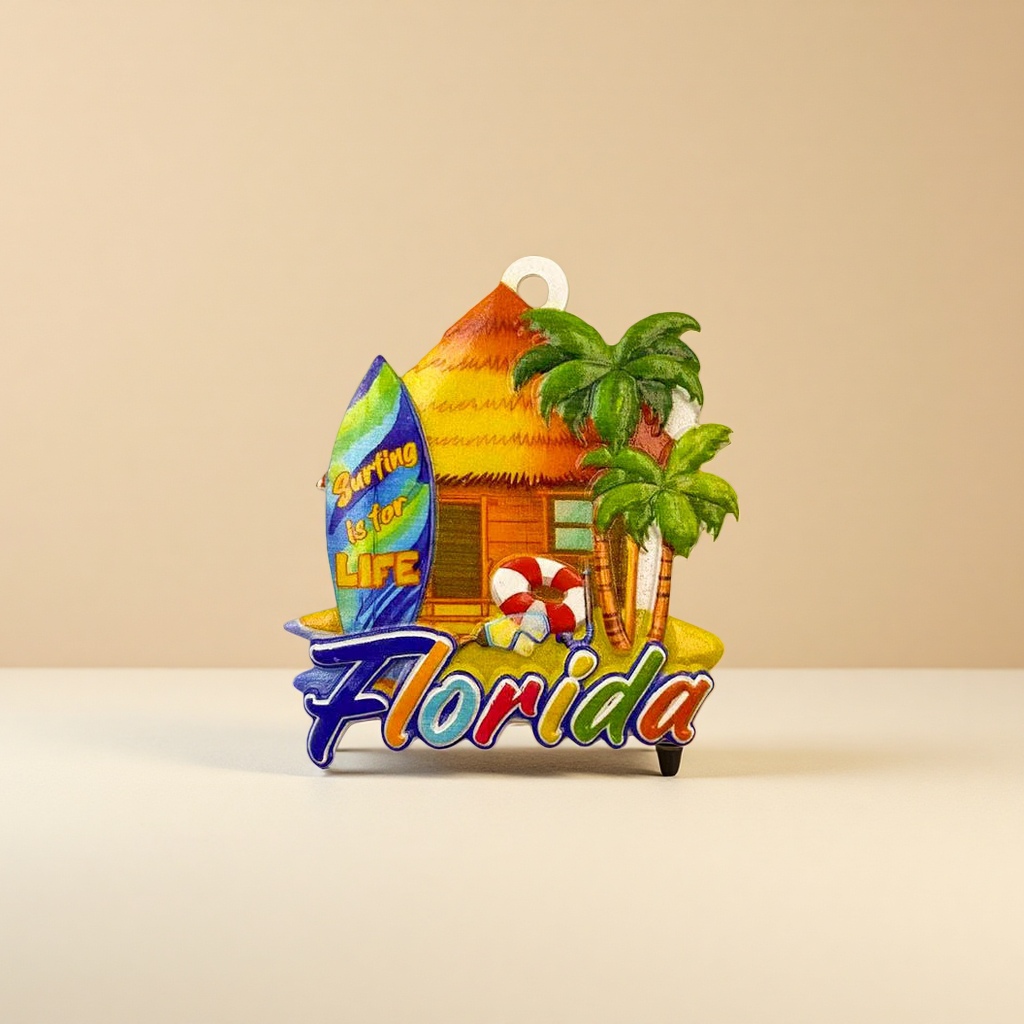 Colorful Florida-themed fridge magnets and American-style wall magnetic stickers