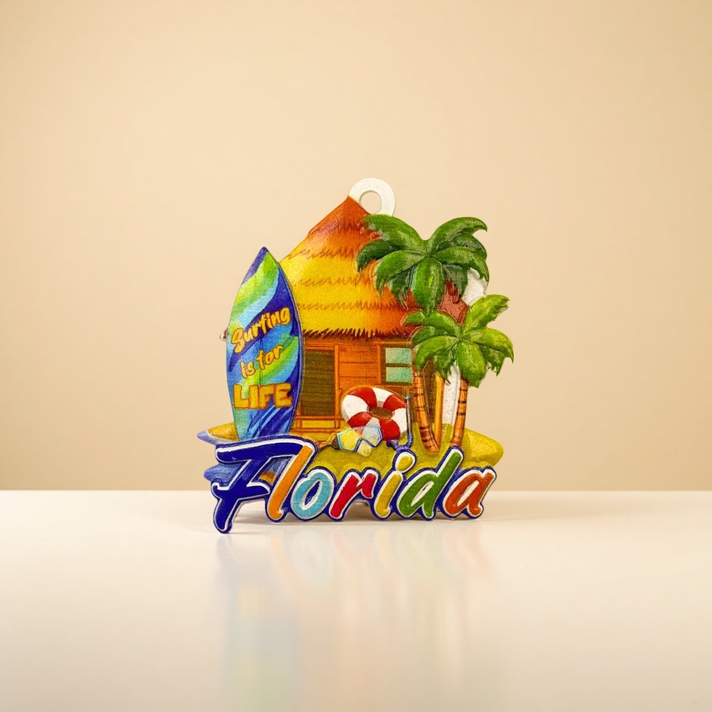 Colorful Florida-themed fridge magnets and American-style wall magnetic stickers Application Scenario