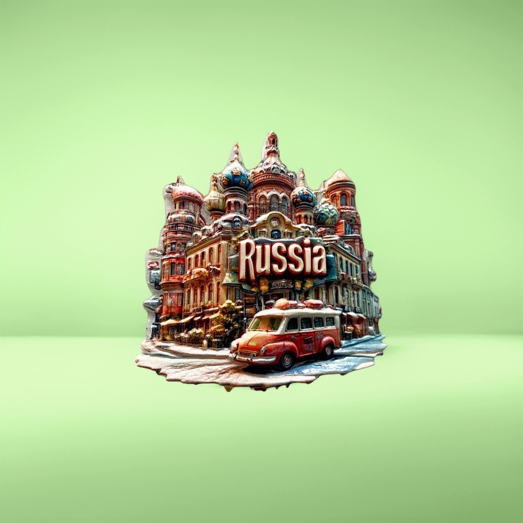 Russian architectural style magnetic tile decoration for refrigerator doors and walls, retro art home ornaments