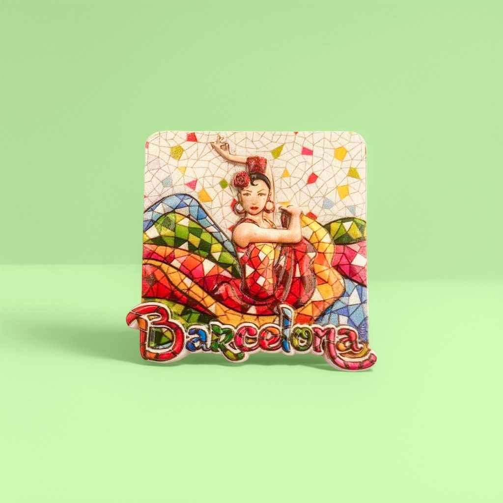 Barcelona colorful mosaic-style magnetic interior decoration fridge magnets details Picture