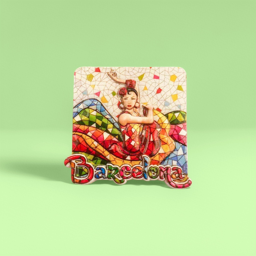Barcelona colorful mosaic-style magnetic interior decoration fridge magnets Application Scenario
