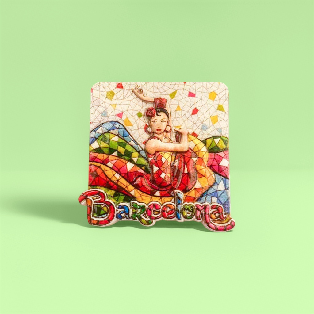Barcelona colorful mosaic-style magnetic interior decoration fridge magnets Specification image