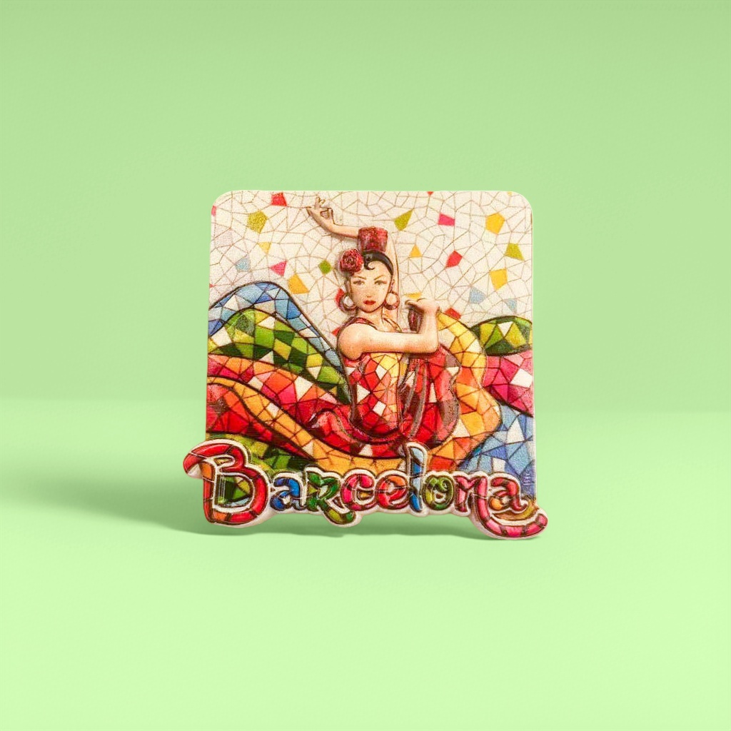 Barcelona colorful mosaic-style magnetic interior decoration fridge magnets