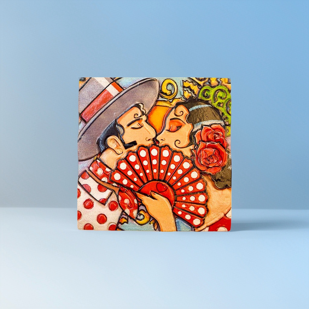Painting a couple kissing, fridge magnets, living room home decorations Specification image