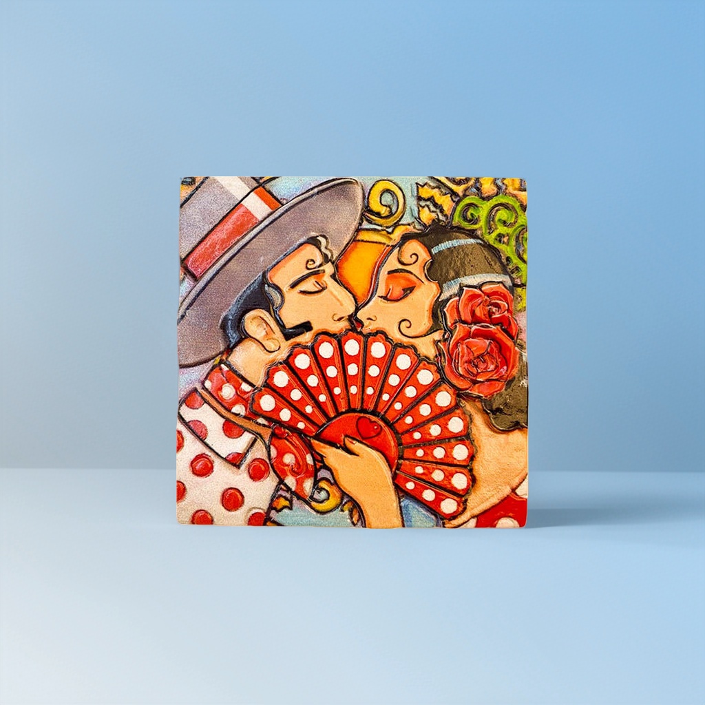 Painting a couple kissing, fridge magnets, living room home decorations