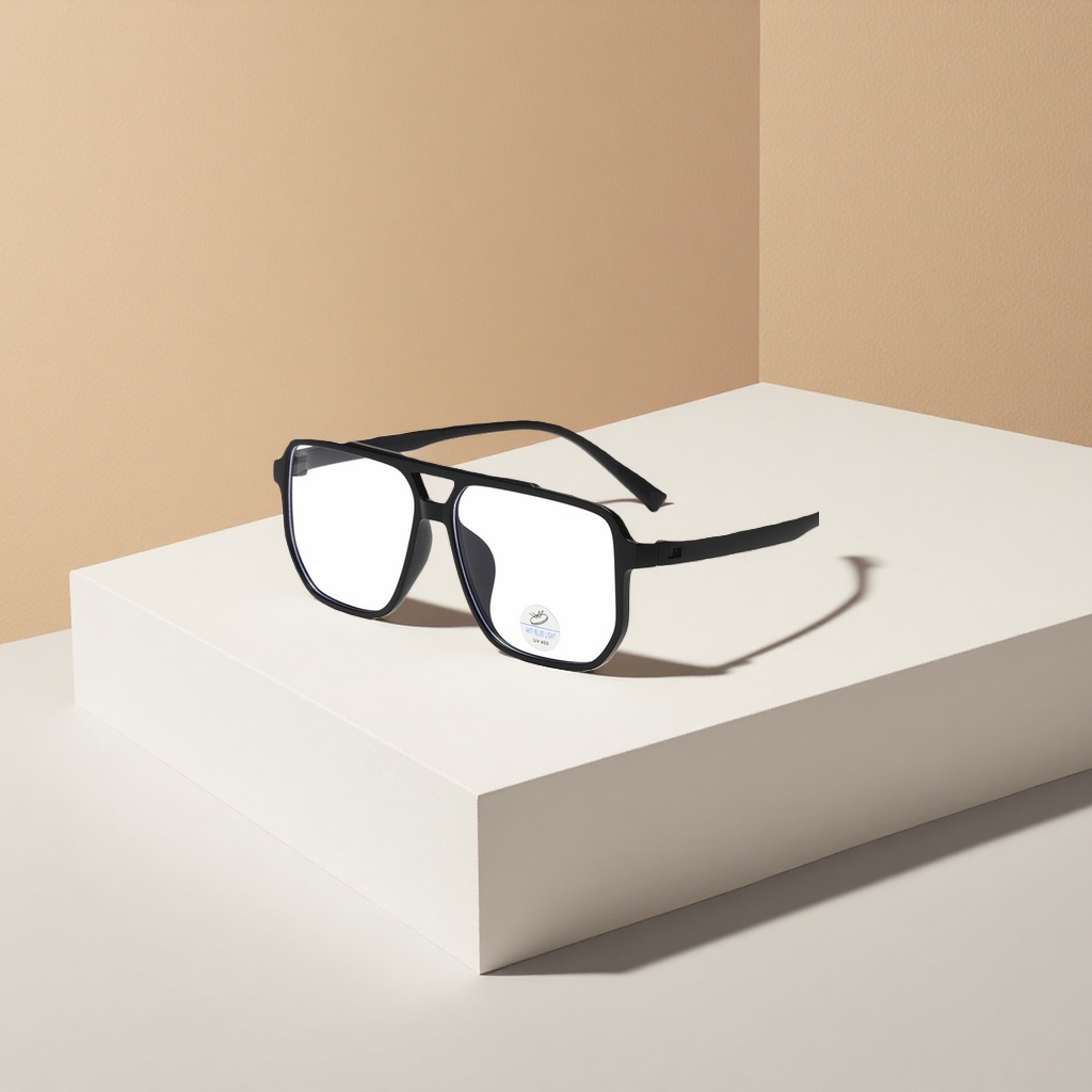 Black square-framed glasses are fashionable, lightweight and anti-blue light optical frames for myopia Specification image