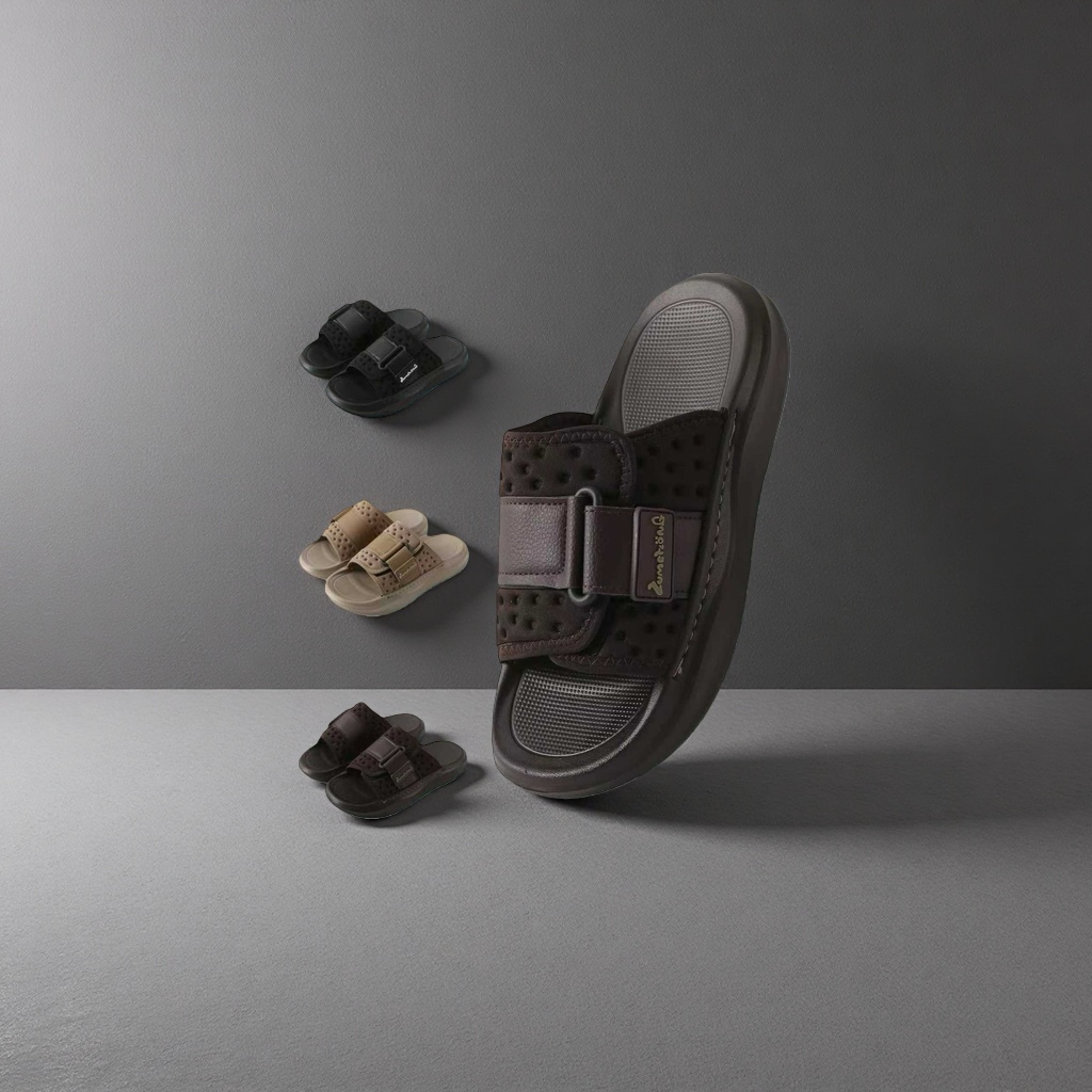 EVA slippers are available in black, khaki and brown. They are lightweight and anti-slip home beach slippers details Picture