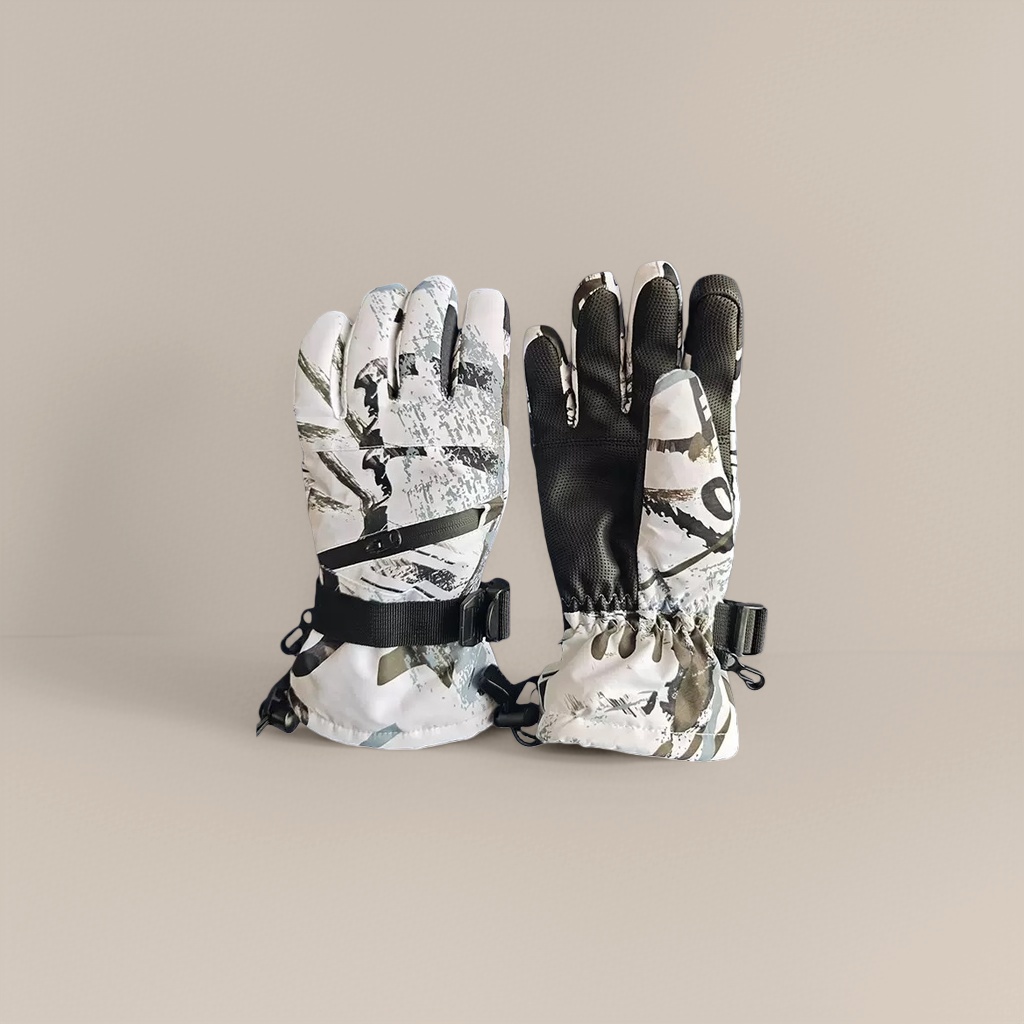 Camouflage patterned anti-slip and wear-resistant gloves for both men and women, suitable for outdoor cycling warmth