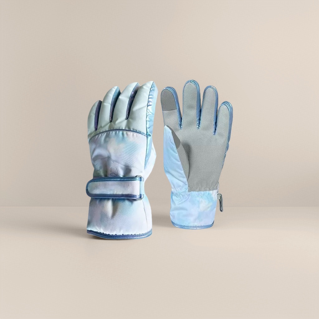 The multi-functional ski gloves are made of windproof and waterproof fabric with thickened fleece lining, suitable for both men and women Specification image